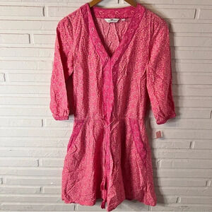 Vineyard Vines Pink Floral All Over Silk Blend Bloussan Dress, Women’s Size 00